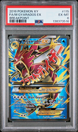 PSA 6 2016 Pokemon XY Breakpoint Full Art Mega M Gyarados EX 115/122 Holo Foil - Image 1