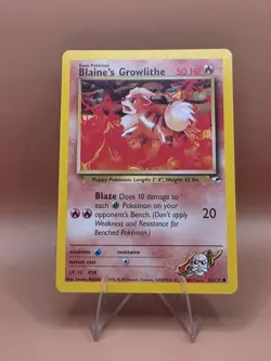 Pokemon TCG Blaine's Growlithe Gym Heroes 62/132 Regular Unlimited Common - Image 1