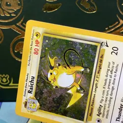 Pokemon TCG Raichu Holo Rare Base Set 2 (2000) 16/130 WOTC MP - Image 3