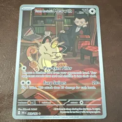 Pokemon TCG Team Rocket's Meowth 203/182 Sv10: Destined Rivals Holo Illustratio… - Image 1