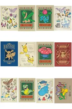 Pokemon X Natural History Museum Exclusive 12 Pack Postcard Set NEW - Image 1