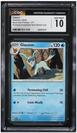 2025 😺 Pokemon Glaceon 171 Scarlet & Violet Black Star Promo CGC-10 - Image 1