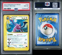 2003 Pokemon Skyridge Crystal Crobat 147/144 Reverse Holo PSA 8 NM-MT - Image 3