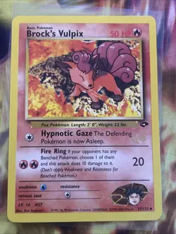 Pokemon - Brock's Vulpix 37/132 WOTC Good W Stamped Promo Gym Challenge - Image 1