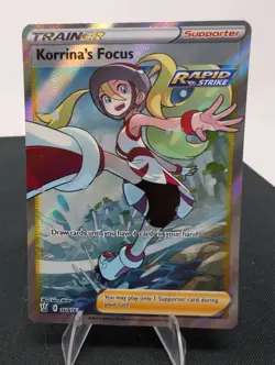 Pokemon SWSH Battle Styles Korrinas Focus Rapid Strike Full Art Trainer 160/163 - Image 1