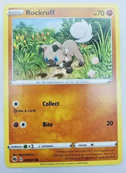 Pokemon - Rockruff 029/073 Champion's Path Common - NM/M - Image 1