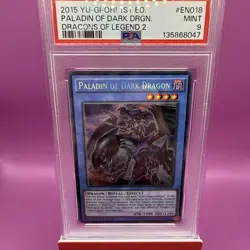 Yugioh PSA 9 Paladin of Dark Dragon DRL2-EN018 1st Edition Secret Rare POP 6 - Image 1