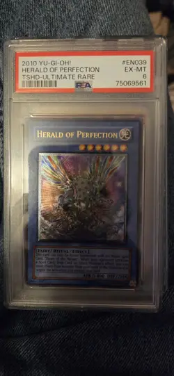Konami Yu-Gi-Oh! Herald of Perfection TSHD-EN039 Unlimited Ultra Rare PSA 6 - Image 1