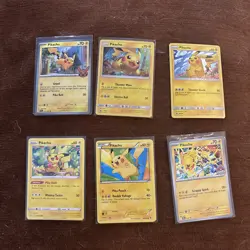 Lot Of 6 Pikachu Pokemon Cards - Image 1