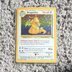 Dragonite 4/62 Fossil Holo Rare 100 HP Pokemon TCG Card English 1999 - Image 1