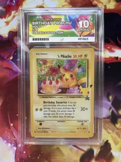 Birthday Pikachu Celebrations 24 2021 Ace 10 Pokemon Holo Card - Image 1