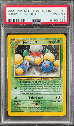 Pokemon Card Jumpluff 9/64 Holo Neo Revelation WOTC PSA 8 - Image 1