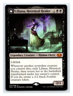 1x Liliana, Heretical Healer, Commander Collection Black, Magic MTG NM - Image 1