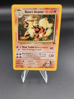 2000 Pokemon Gym Challenge Blaine’s Arcanine Holo 1/132 LP Clean WOTC Vintage - Image 1
