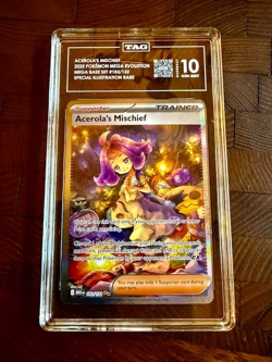 Pokemon Mega Evolution ACEROLA'S MISCHIEF SIR "TAG 10" GEM MINT - Image 1