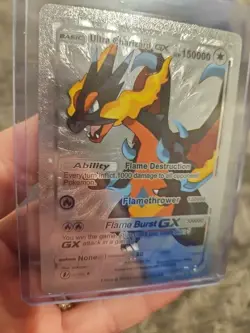 Charizard Ultra GX Silver Foil Fan Art Vinyl Collector Pokemon Card Brown - Image 2