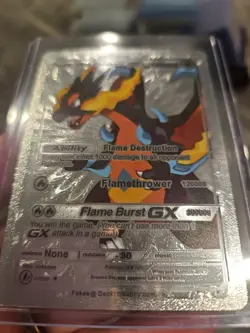 Charizard Ultra GX Silver Foil Fan Art Vinyl Collector Pokemon Card Brown - Image 3