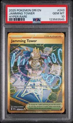 Pokemon Destined Rivals Jamming Tower Card 243/182 Hyper Rare PSA 10 GEM MT - Image 1