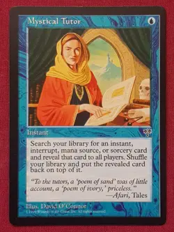 Magic The Gathering MIRAGE MYSTICAL TUTOR blue card MTG - Image 1