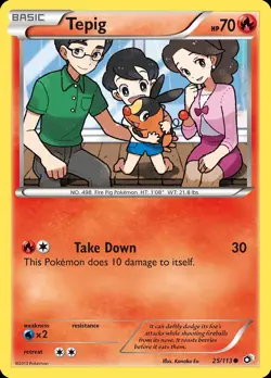 Pokemon Tepig (25/140) Legendary Treasures LP - Image 1