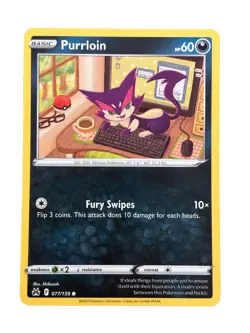 New: 2023 Pokemon TCG Purrloin 077 Crown Zenith Regular Common - Image 1
