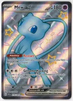 Mew ex 216/091 Shiny Ultra Rare Pokemon SV: Paldean Fates NM - Image 1