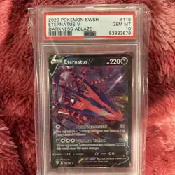 2020 Pokemon SWSH Eternatus V 116/189 Darkness Ablaze Ultra Rare Holo PSA 10 - Image 1