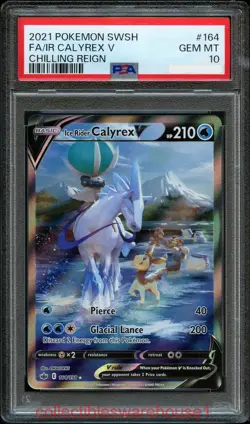Pokemon Chilling Reign Ice Rider Calyrex V 164 PSA 10 - Image 1