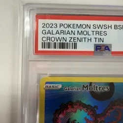 2023 POKEMON SWSH BLACK STAR PROMO CROWN ZENITH TIN #284 GALARIAN MOLTRES PSA 10 - Image 4