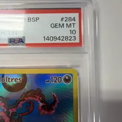 2023 POKEMON SWSH BLACK STAR PROMO CROWN ZENITH TIN #284 GALARIAN MOLTRES PSA 10 - Image 5