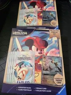 New Disney Lorcana: Fabled Collection Starter Set Glimmer Foil Promo Booster 2x - Image 1