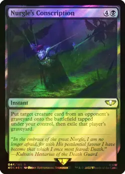 FOIL MTG Beacon Unrest Mandate of Abaddon Nurgles Conscription 40K Magic Card - Image 5