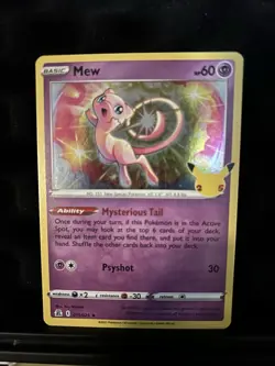 Pokemon Mew Celebrations 011/025 Holo Rare 60 HP Mysterious Tail English Card - Image 1