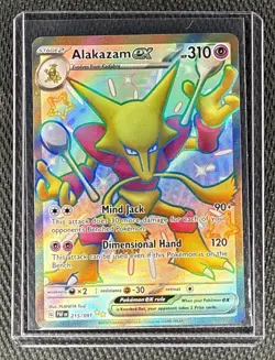 Pokemon Card TCG - Alakazam ex 215/091 Ultra Rare Shiny Paldean Fates Near Mint - Image 1