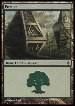 MTG Magic the Gathering Forest (247/255) Rise of the Eldrazi LP - Image 1
