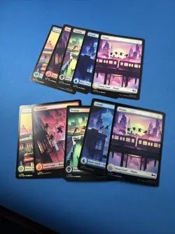 MTG Teenage Mutant Ninja Turtles TMNT- Full Art FOIL Land Lot (#191-196) Non Foi - Image 1