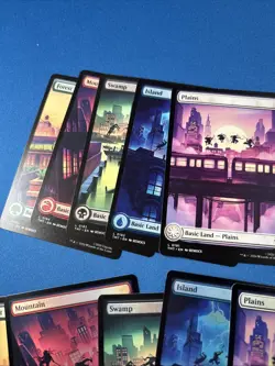 MTG Teenage Mutant Ninja Turtles TMNT- Full Art FOIL Land Lot (#191-196) Non Foi - Image 2