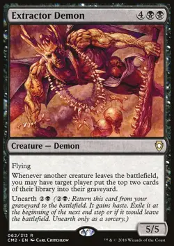 MTG Magic the Gathering Extractor Demon (62/332) Commander Anthology 2018 MP - Image 1