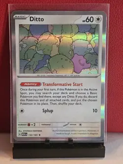 Ditto 151 Holo Pokemon TCG 132/165 Scarlet & Violet 151 Rare - Image 1
