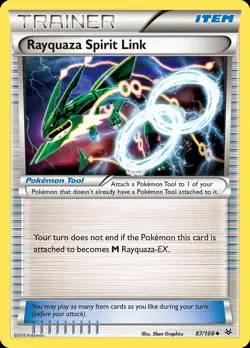 Pokemon Rayquaza Spirit Link (87/110) Roaring Skies LP - Image 1