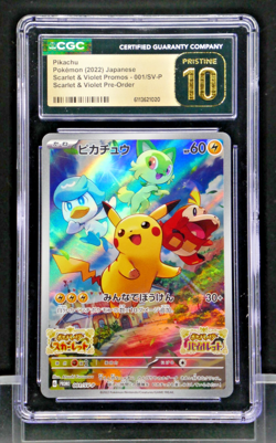 2022 Pokemon Japanese Pikachu 001/SV-P Scarlet Violet Promo CGC 10 Pristine - Image 1