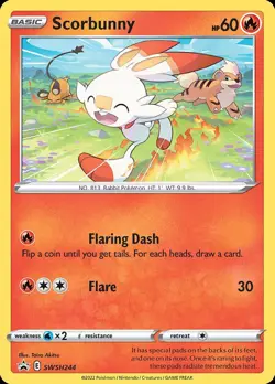 Pokemon Scorbunny (SWSH244/322) SWSH Black Star Promos LP HOLO - Image 1