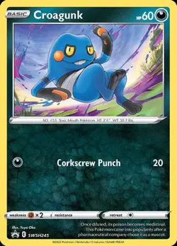Pokemon Croagunk (SWSH245/322) SWSH Black Star Promos LP HOLO - Image 1