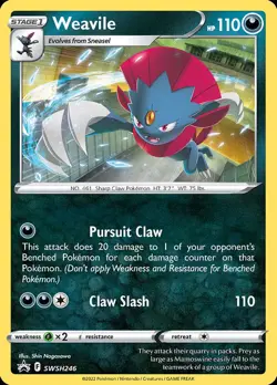 Pokemon Weavile (SWSH246/322) SWSH Black Star Promos LP HOLO - Image 1
