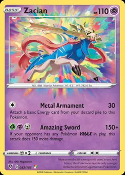 Pokemon Zacian (82/203) Vivid Voltage LP HOLO - Image 1