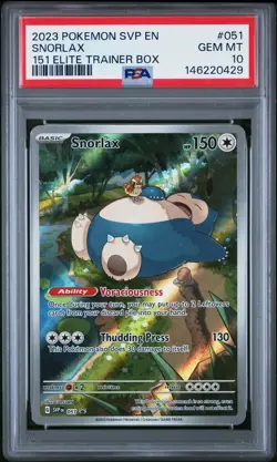 2023 POKEMON SVP EN-SV BLACK STAR PROMO 151 ELITE TRAINER BOX SNORLAX PSA 10 - Image 1