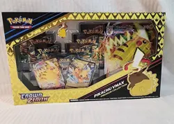 Pokemon TCG Crown Zenith Pikachu VMax Premium Collection Box - 7 Booster Packs - Image 1