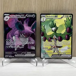 Pokemon TCG Destined Rivals Full Art Lot Team Rocket’s Nidoking ex & Arboliva ex - Image 1