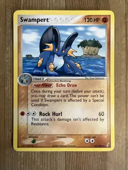 Pokemon TCG Swampert EX Crystal Guardians 27/100 Regular Rare NM - Image 1