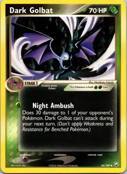 Dark Golbat 34/109 EX Team Rocket Returns Non-Holo Vintage MP - Image 1